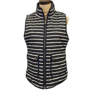 The Savile Row Co. London Navy Stripe Quilted Vest Jacket Top M